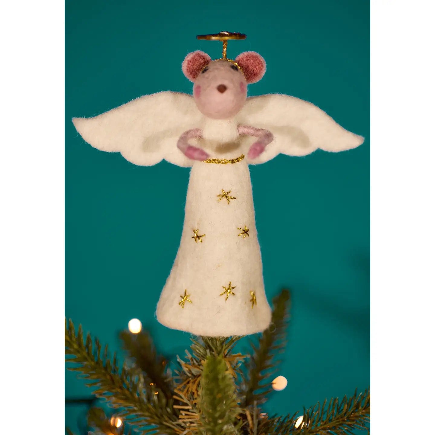 Felt So Good Christmas Decorations Felt Mouse Angel Tree Topper - XM123