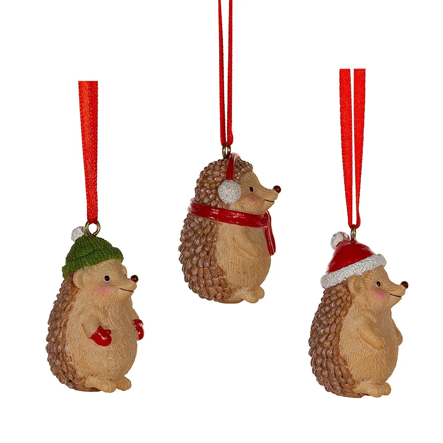 Sasse & Belle Christmas Decorations Festive Hedgehogs Hanging Decorations- Sold Individually - QKXM066