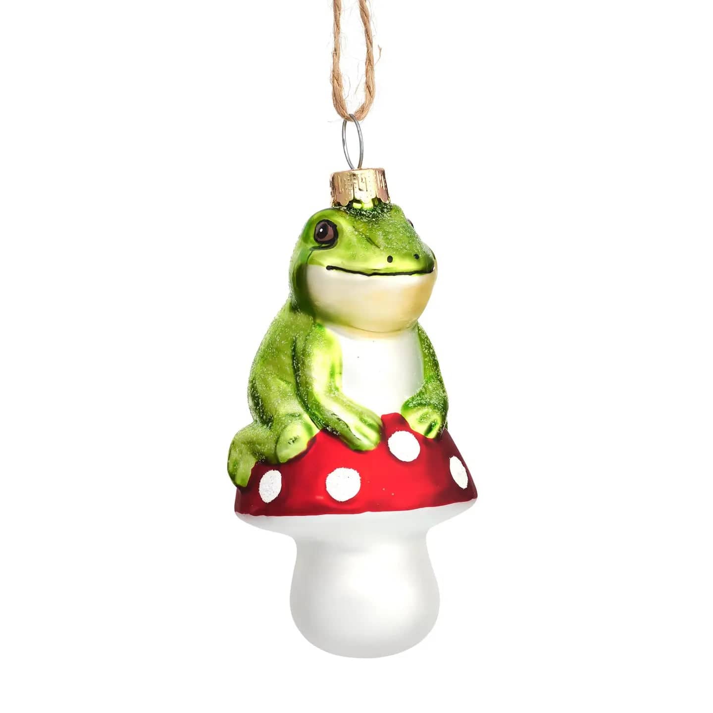 Sasse & Belle Christmas Decorations Frog On A Mushroom Shaped Bauble - LINXM269