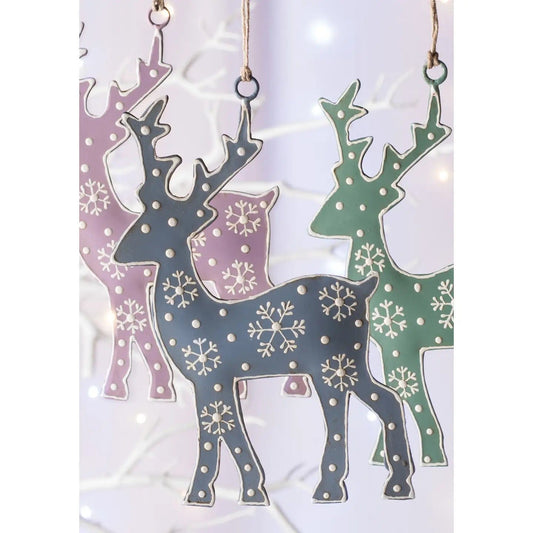 Felt So Good Christmas Decorations Hand Painted Reindeer Hanging Decoration - XM284