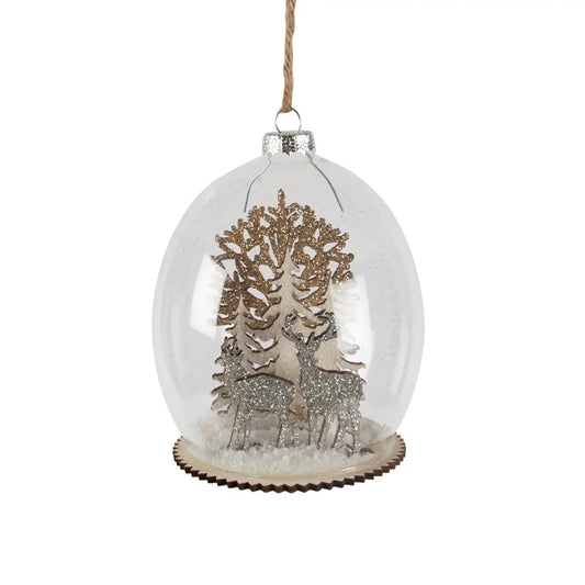 Sasse & Belle Christmas Decorations Luxe Forest Stag Dome Bauble - RIAXM006