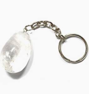 Clear Quartz Tumble Stone Keyring - The Master Stone - KR15 - The Hare and the Moon
