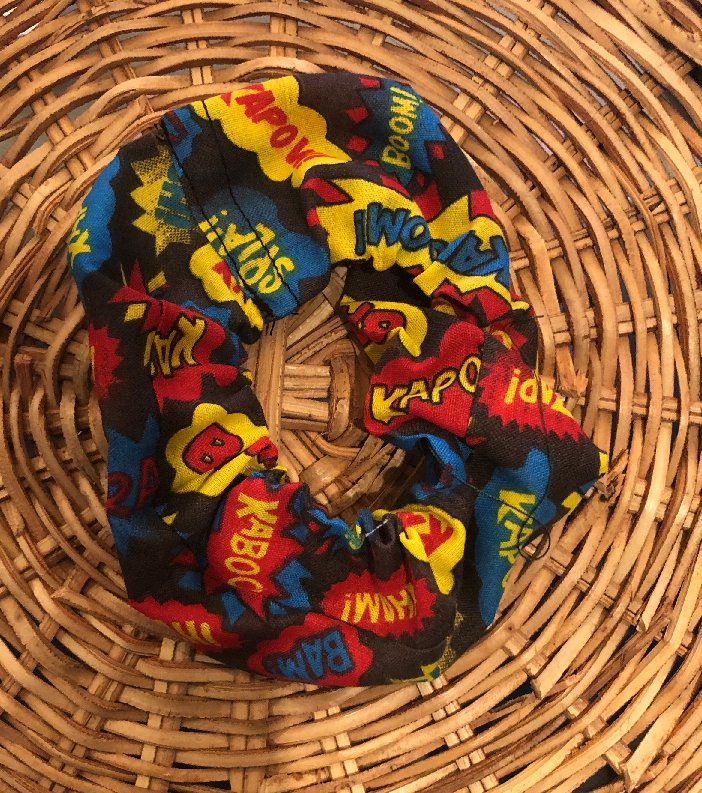Comic Book Print Hair Scrunchie - The Hare and the Moon
