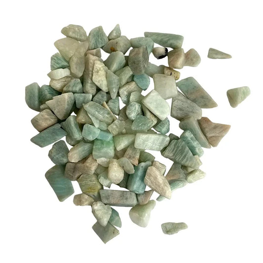 The Hare and The Moon Crystals Amazonite gemstone Chips (Undrilled) per scoop - Stone of Courage and Truth