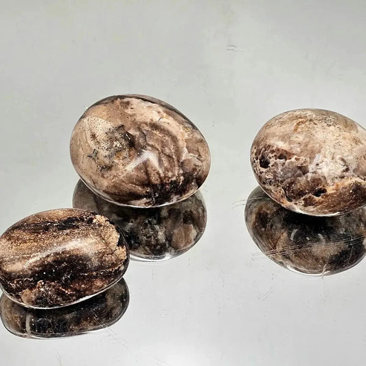 The Hare and The Moon Crystals Black Opal Palm Stone - pbbo1, pbbo2, pbbo3