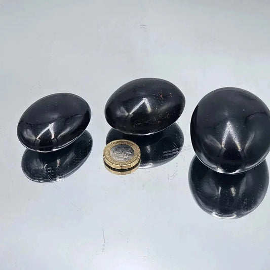 THE HARE AND THE MOON Crystals Black Tourmaline Pebble Stone - Stone of Environmental Protection - pbbt1, pbbt2, pbbt3