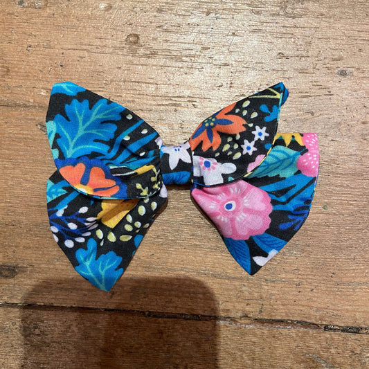 Cute Colourful Print Cotton Hair Bow Clip - The Hare and the Moon