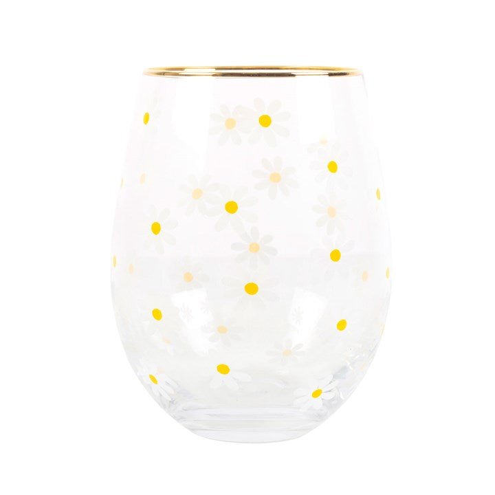 DAISY PRINT STEMLESS WINE GLASS - The Hare and the Moon