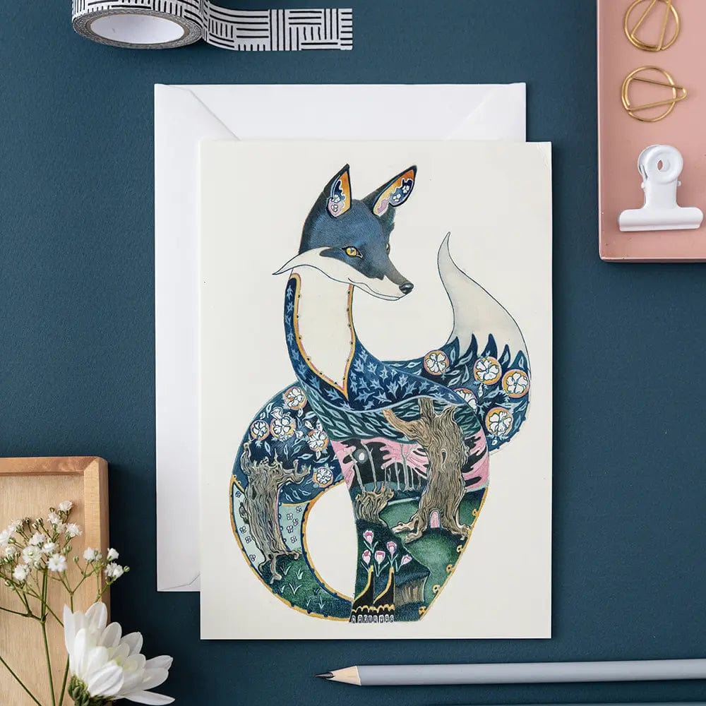 DM Cards Fox Nocturnal Greeting Card - A060