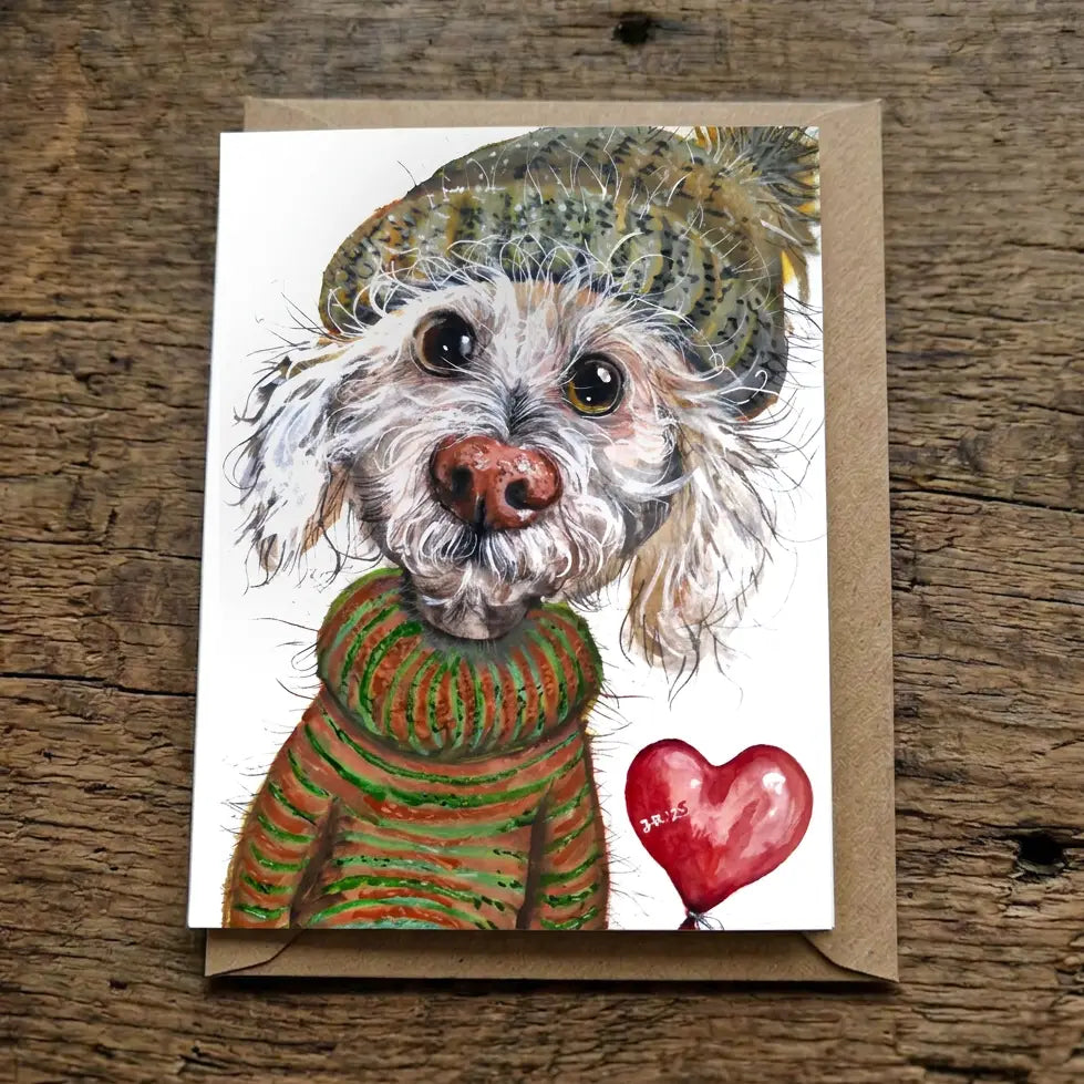 Little Red Balloon | Jurga Ryan | 6x4" Greeting Card | JRA25