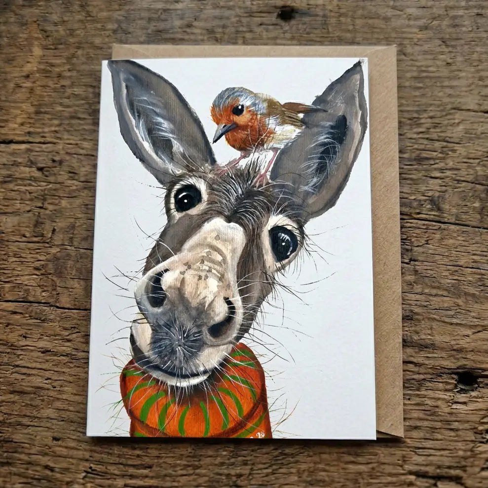 Donkeys Tweet | Jurga Ryan | 6x4" Greeting Card | JRA21