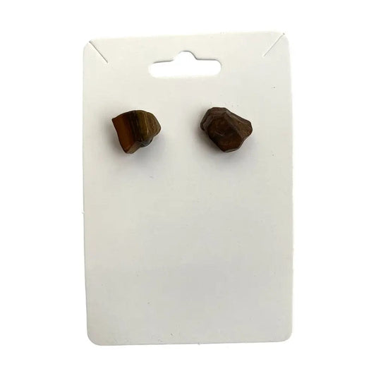 The Hare and The Moon Earrings Tiger's Eye Stone Chip Earrings - Stone of Sociability and Practicality - EA5