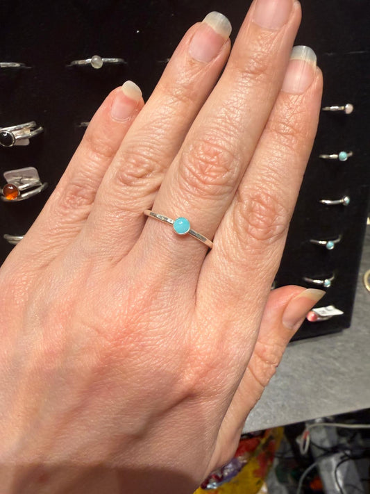 Handmade Sterling Silver Stone Ring - Old Farm House Jewellery - Turquoise