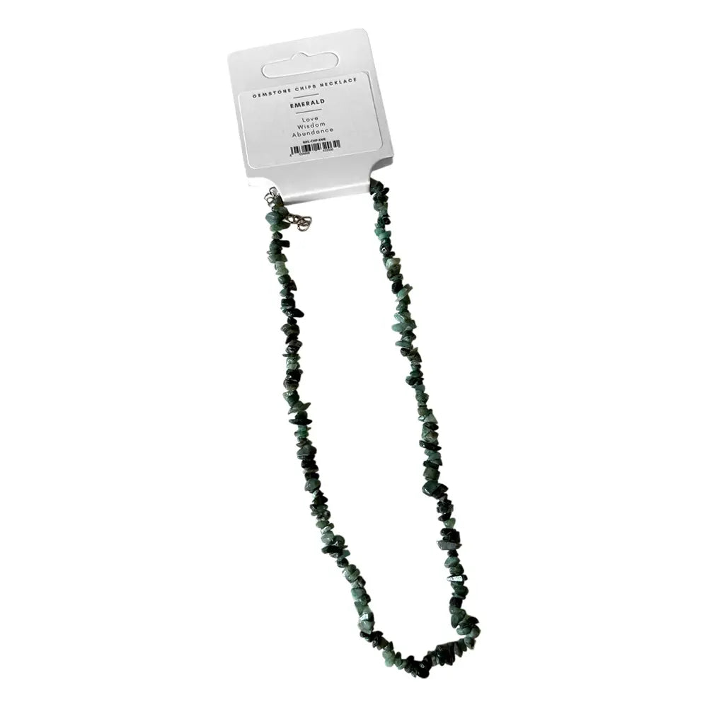 Emerald Gemstone Chips Necklace - NE64