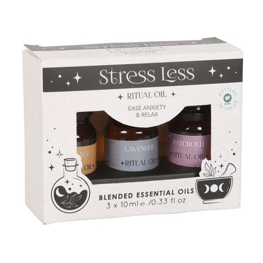 Jones Home & Gift Essential Oils & Fragrance SET OF 3 STRESS LESS RITUAL BLENDED ESSENTIAL OILS - 5056131139848