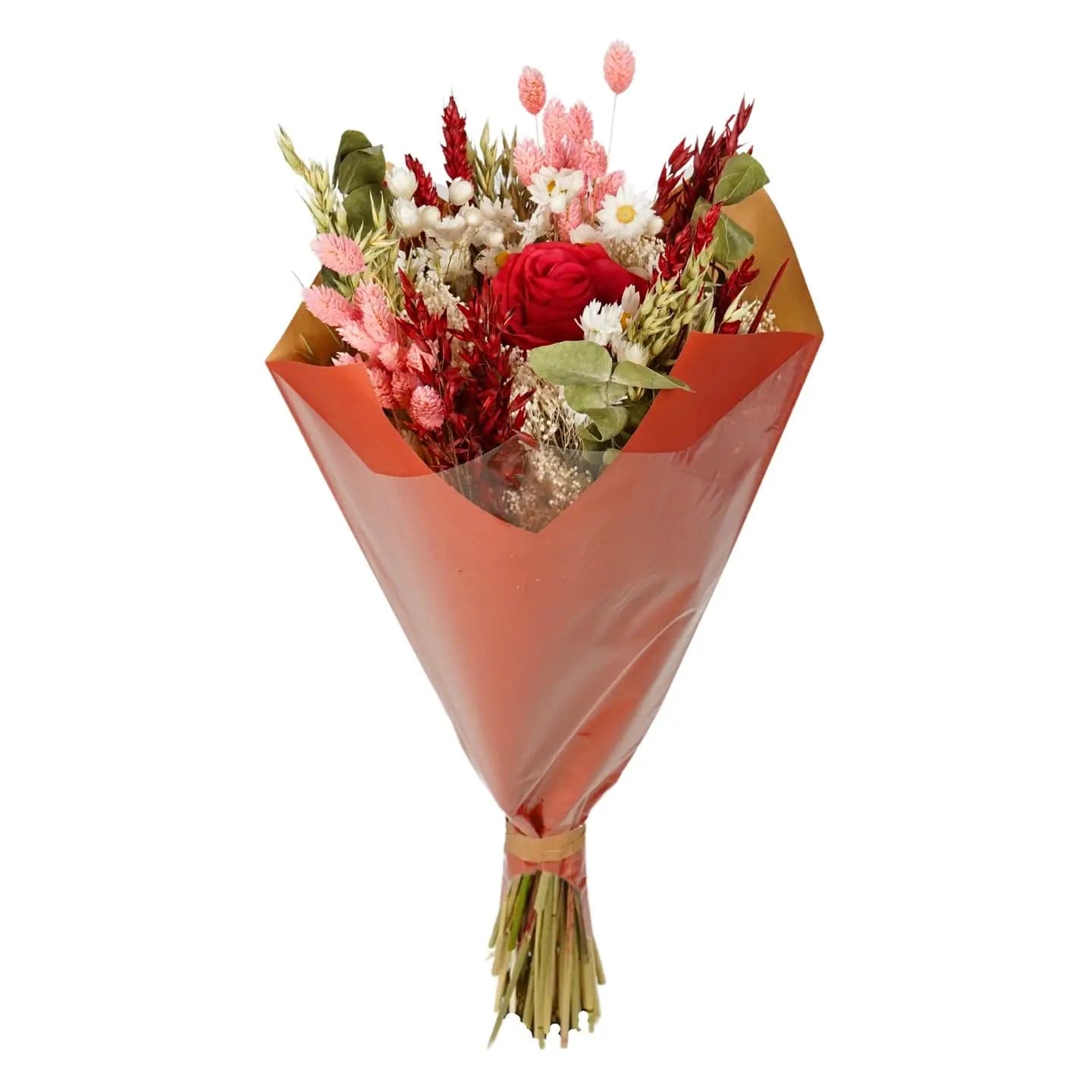 The Hare and the Moon Felt Flowers Romantic Day Bouquet - Red Rose Artificial  - DF206