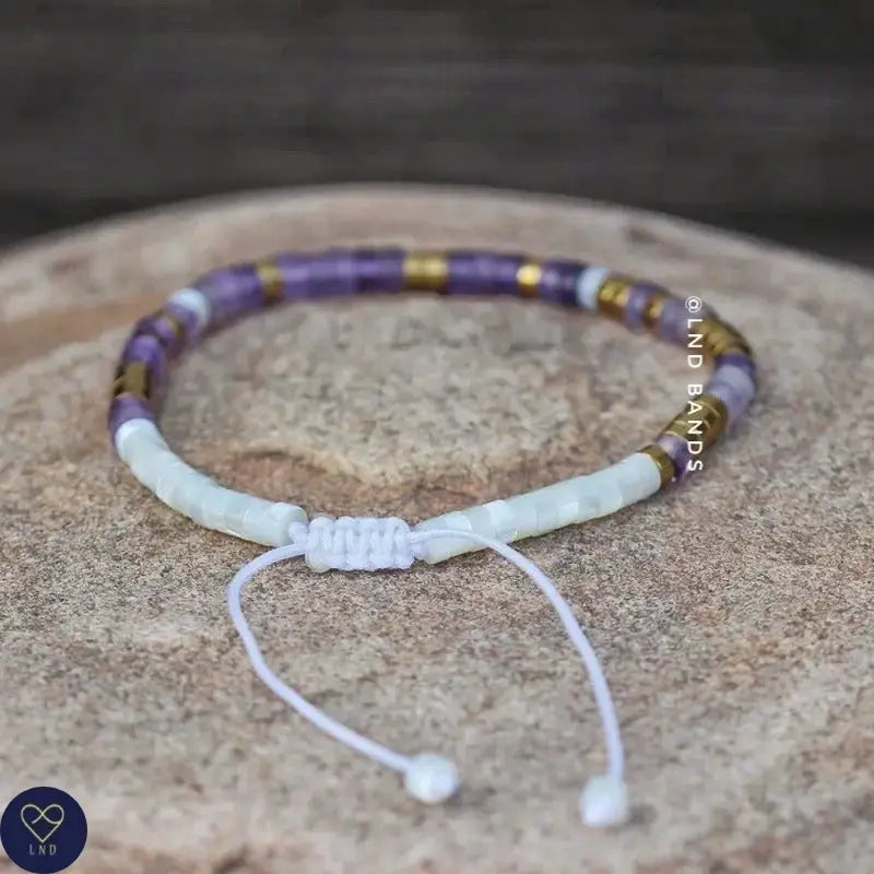Tibetan Natural Stone - Dark Amethyst beads - Nobody Fights Alone - 0305