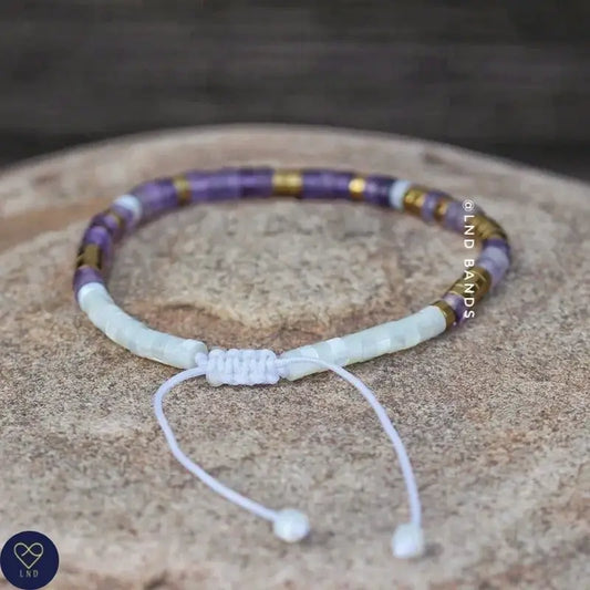 Tibetan Natural Stone - Dark Amethyst beads - Nobody Fights Alone - 0305
