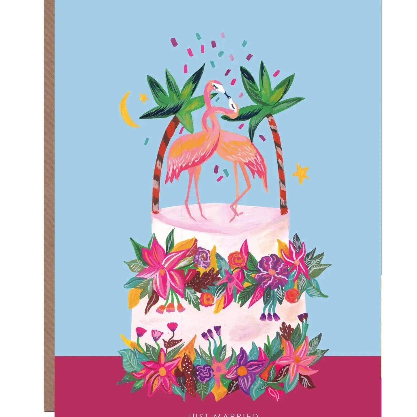 Flamingo Wedding Cake Greeting Card - HCWB389 - The Hare and the Moon