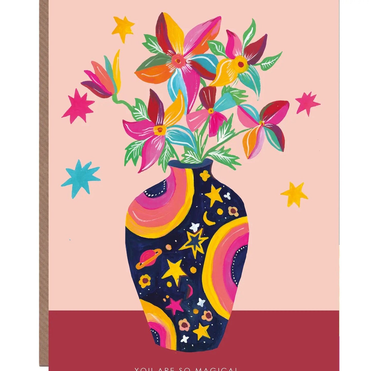Flower Moon Vase Greeting Card - HCWB387 - The Hare and the Moon