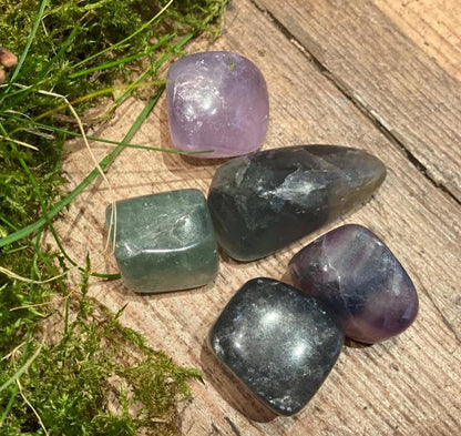 Fluorite Tumble Stone - Stone of Coordination - The Hare and the Moon