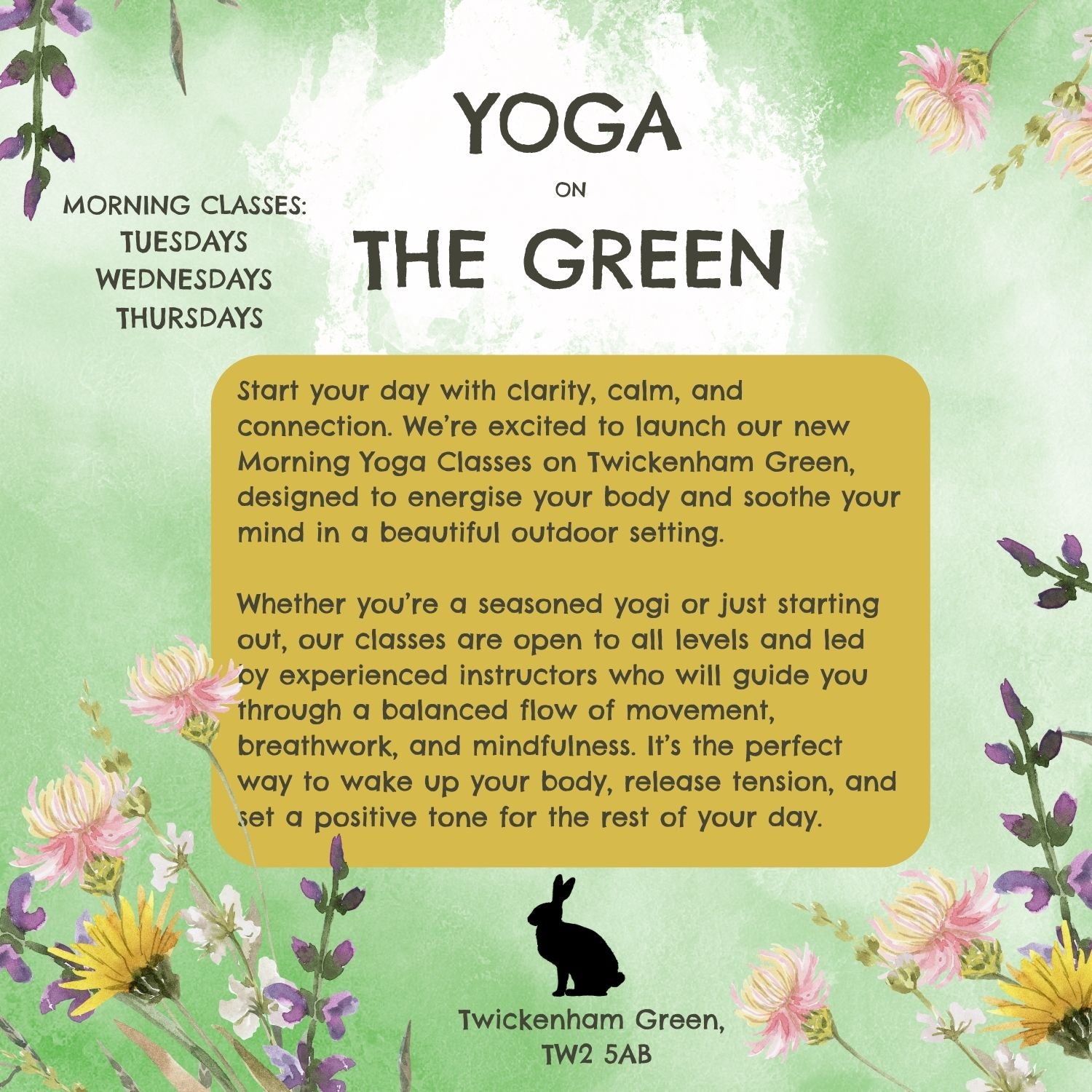 OUTDOOR YOGA ON TWICKENHAM GREEN TW2