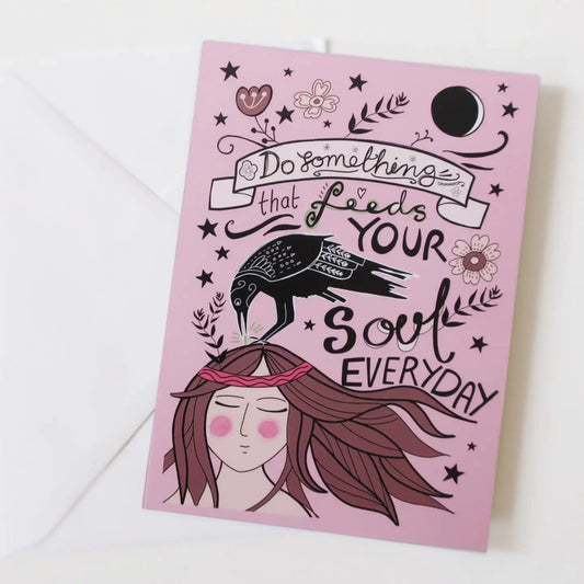 Glitter and Earth Cards Raven Girl Greeting Card - GAE7