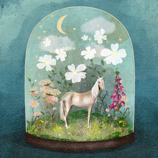 Glitter and Earth Cards Unicorn Bell Jar Greeting Card - GAE9