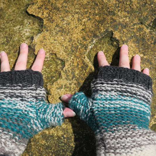 Cool Trade Winds gloves Marl Fingerless Mitts - Green - CTW12