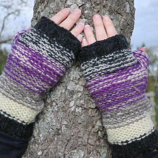 Cool Trade Winds gloves Marl Fingerless Mitts - Purple - CTW11