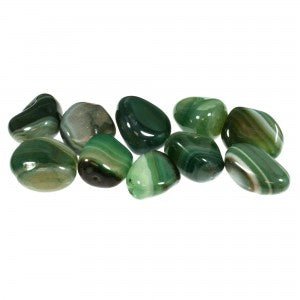 Green Agate Tumble Stone - The Stone of Decision Making - The Hare and the Moon