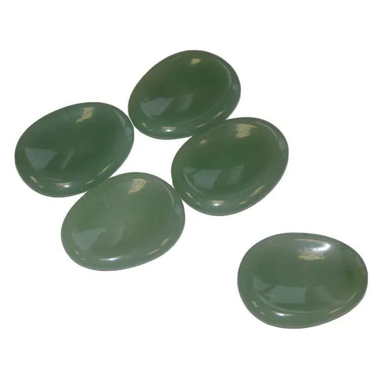 Green Aventurine Worry Stone - Stone of Balance, Tranquillity and Stability - Worry6 - The Hare and the Moon
