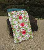 Green Cherry Blossom Print Mobile Phone Sock Pouch - The Hare and the Moon