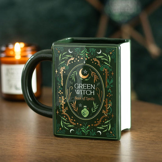 Green Witch Book Shaped Mug - GN_10427