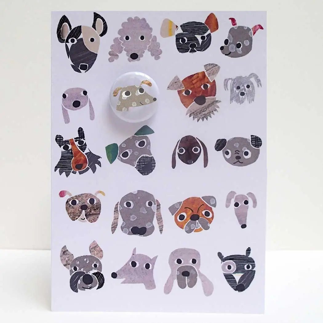 Greeting Card with Badge - Dogs Pick N Mix - k34 - The Hare and the Moon