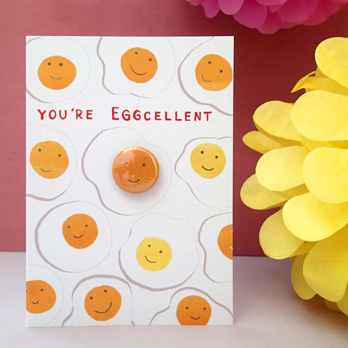 Greeting Card with Badge - Eggcellent Eggs - Y50 - The Hare and the Moon