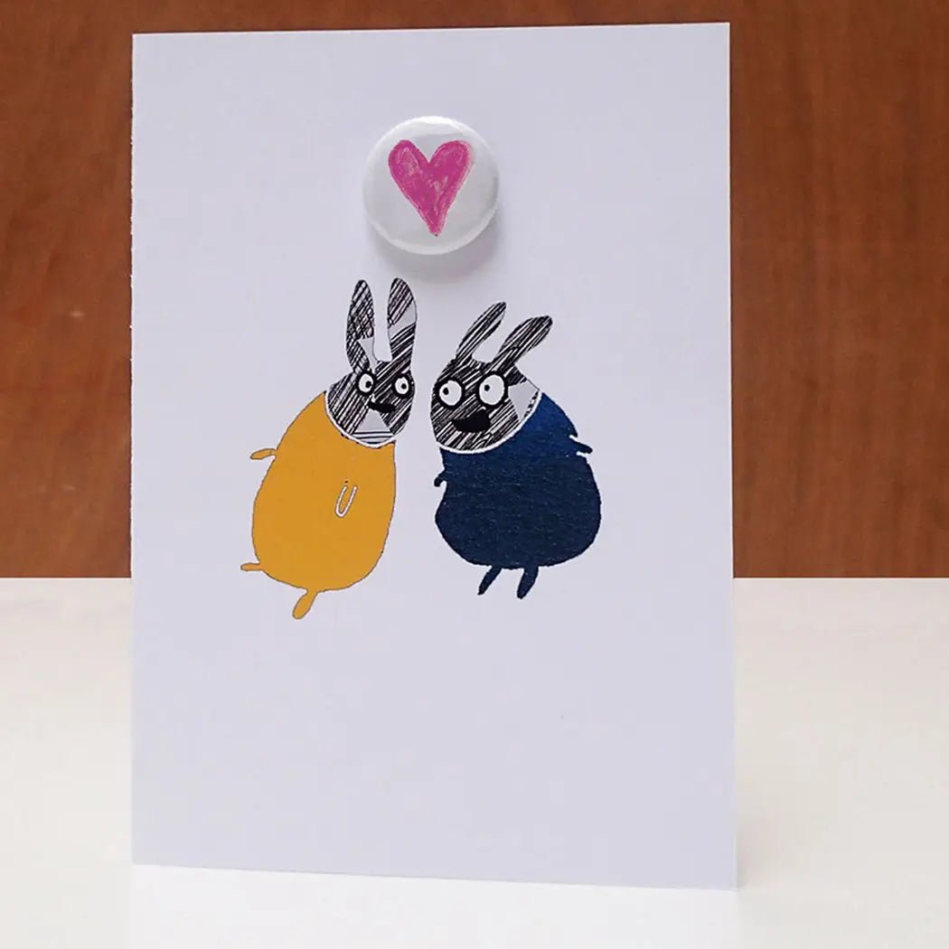 Greeting Card with Badge - Filberts Heart - TBR2 - The Hare and the Moon