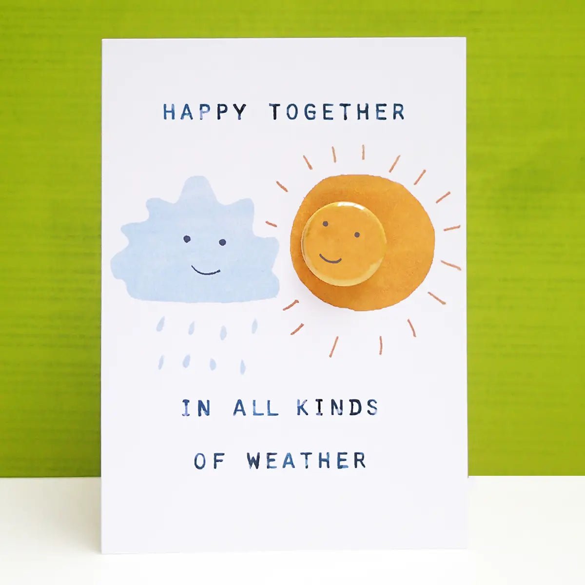 Greeting Card with Badge - Happy Together Sun & Rain - TBR3 - The Hare and the Moon