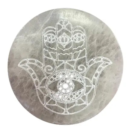 Medium Charging Plate 10cm - Hamsa - Stone of Cleansing & Neutralising - SEL10