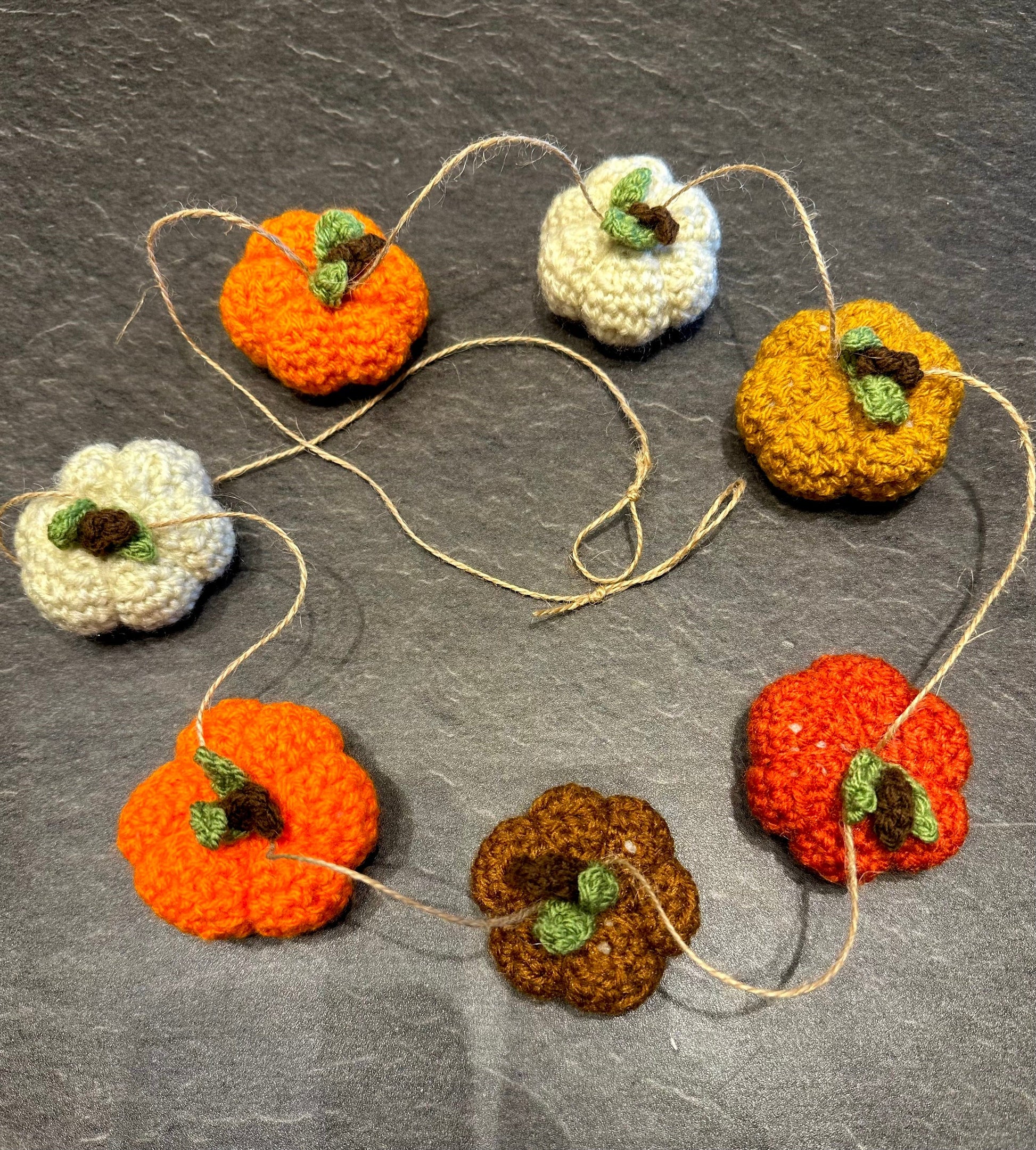 The Hare and the Moon Handmade Crochet mini pumpkin garland - PG1