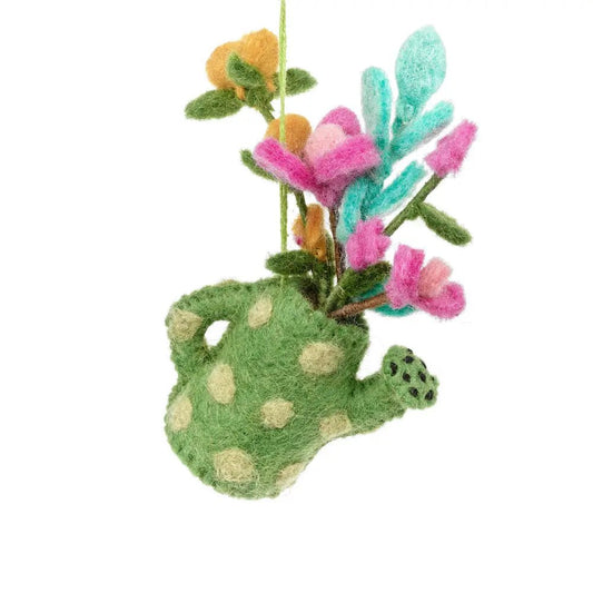 Handmade Felt Funky Bloom Waterring Can Hanging Decoration - FELT3 - The Hare and the Moon