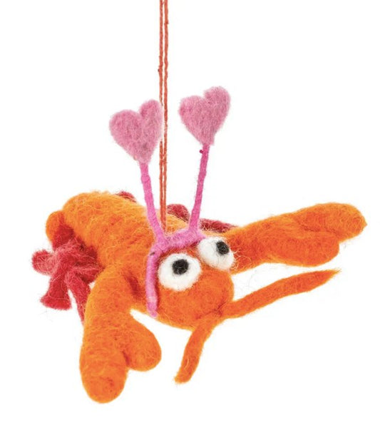 Handmade Felt You're My Lobster Hanging Decoration - FT44 - The Hare and the Moon