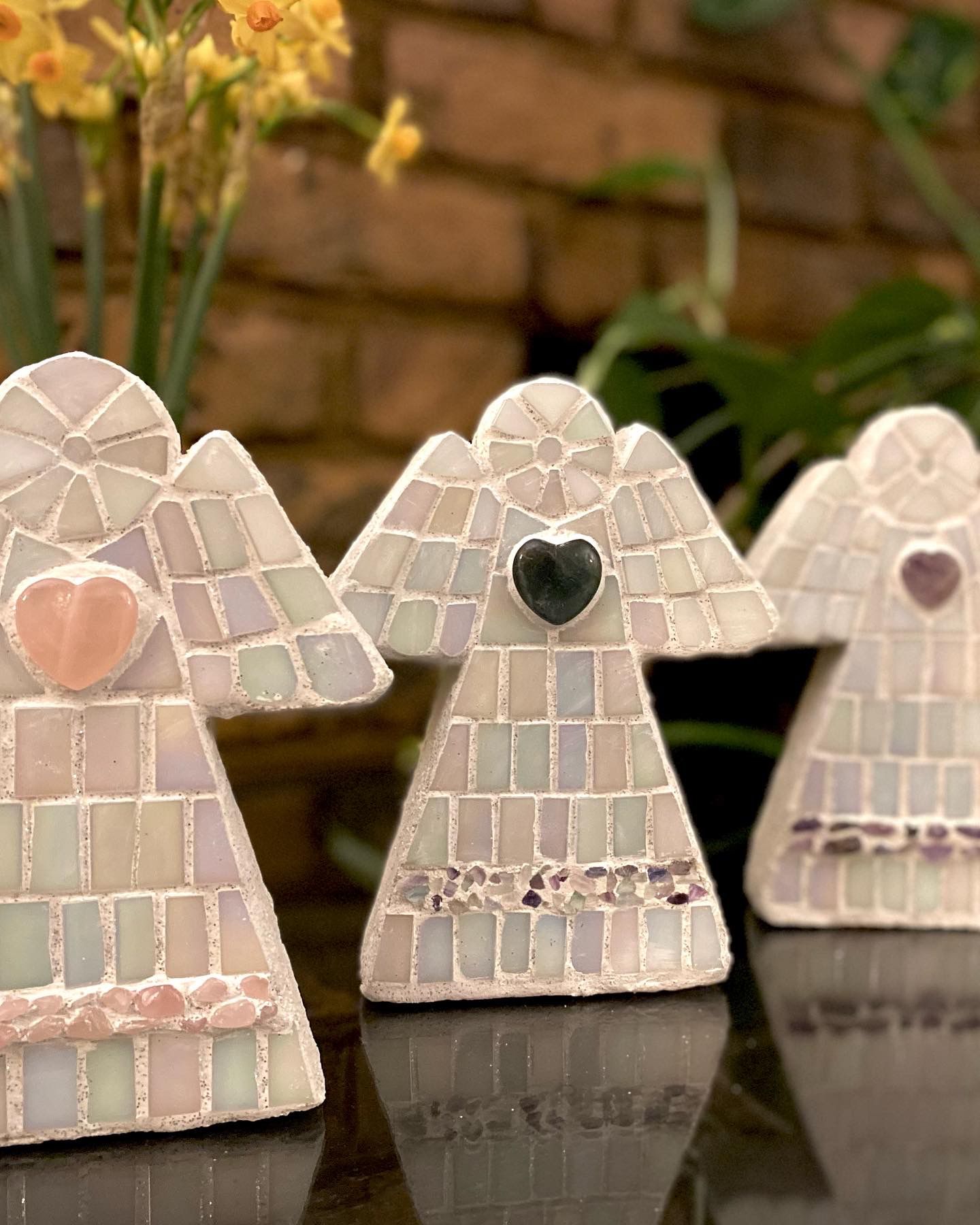 HANDMADE MOSAIC CRYSTAL ANGELS - GEL301 - The Hare and the Moon