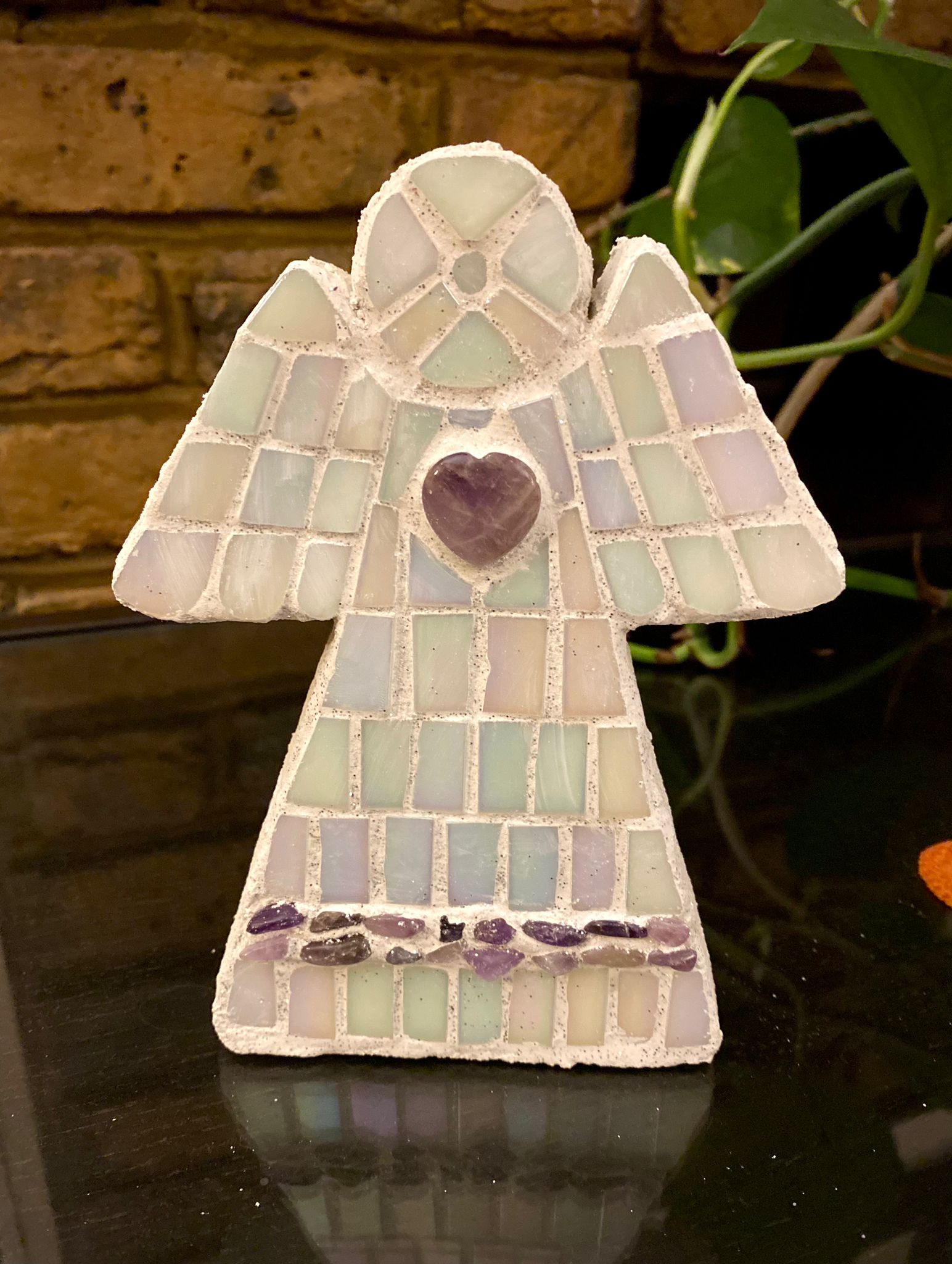 HANDMADE MOSAIC CRYSTAL ANGELS - GEL301 - The Hare and the Moon