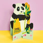 Happy Birthday' 3D Fold-out Panda Birthday Greeting Card - TRS25 - The Hare and the Moon