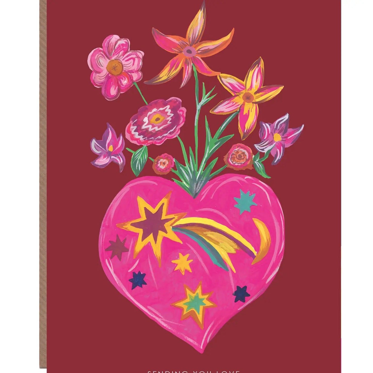 Heart Vase Greeting Card - HCWB386 - The Hare and the Moon