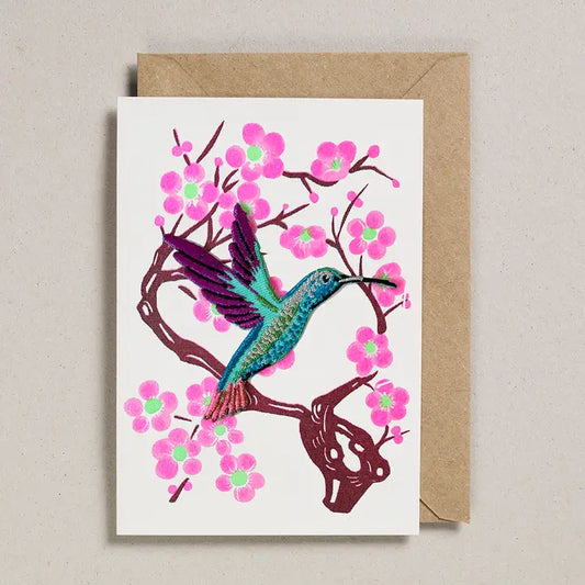 Hummingbird Iron On Patch Greeting Card - GC-PAP-0018