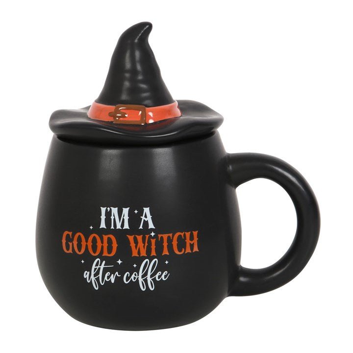 I'M A GOOD WITCH AFTER COFFEE TOPPED MUG - The Hare and the Moon