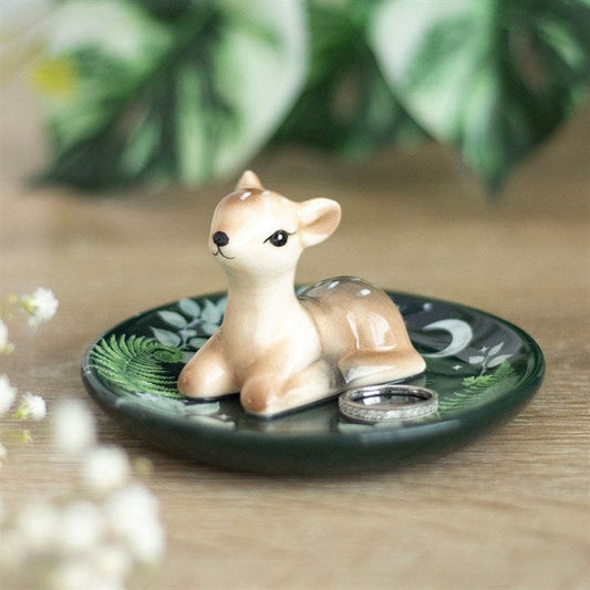 Jones Home & Gift Jewellery Storage Green Fawn Trinket Dish