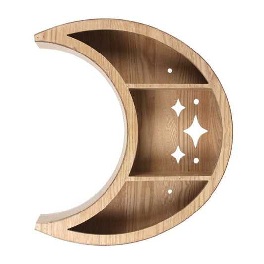 Jones Home & Gift Decor WOODEN CRESCENT MOON WALL SHELF